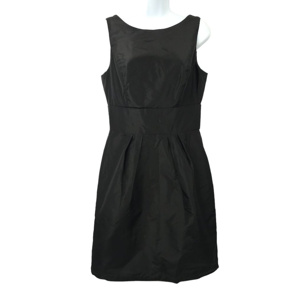 Alfred Sung Silk Boatneck Sheath Dress Womens 8 Amelia Black Cocktail Evening